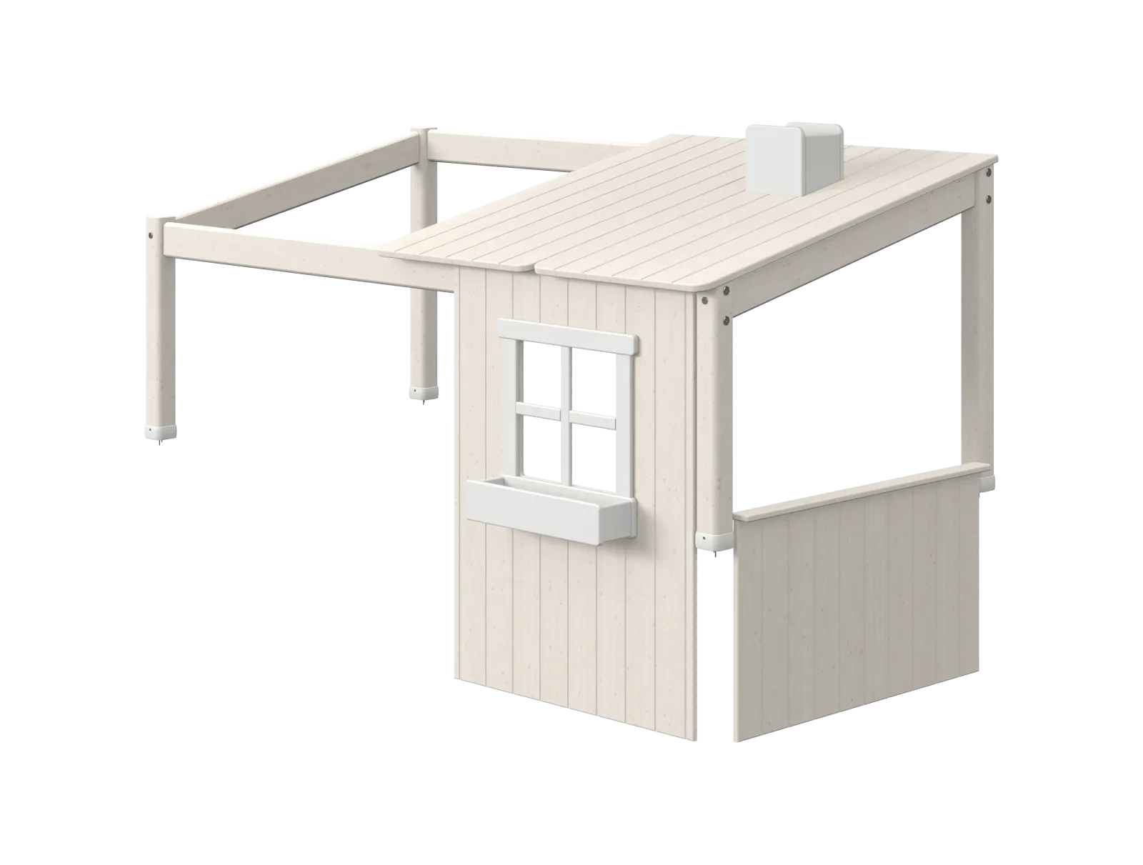 1/2 House for Single and High Bed 120 cm, White