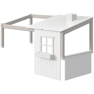 1/2 House for Single and High Bed 120 cm, White/Grey