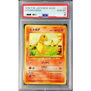 Charmander Lv.10 Marked PSA10 Vintage Japanese Pokemon TCG Card