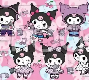 Epoch Apollo's Step 3-Puzzle Set 18/24/32 Pieces for Kids Ages 5+ - Sanrio Kuromi