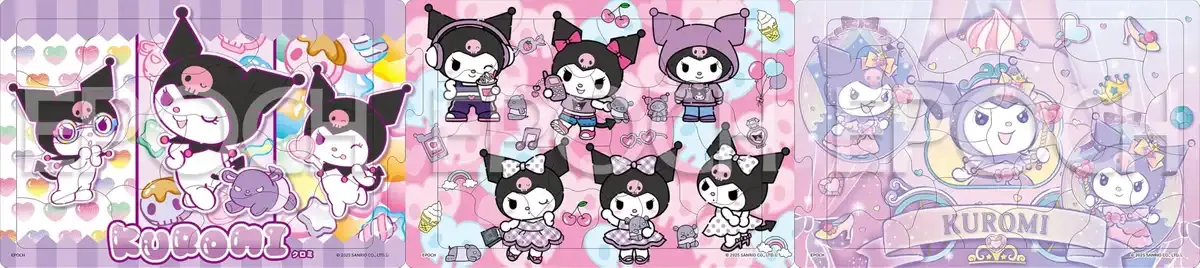 Epoch Apollo's Step 3-Puzzle Set 18/24/32 Pieces for Kids Ages 5+ - Sanrio Kuromi