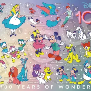 Epoch Disney 100 Years of Wonder 500-Piece Jigsaw Puzzle with Glue & Spatula