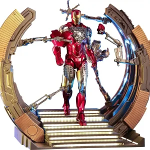Hot Toys Movie Masterpiece Diecast Iron Man Mark 6 Version 2 with Suit-Up Gantry