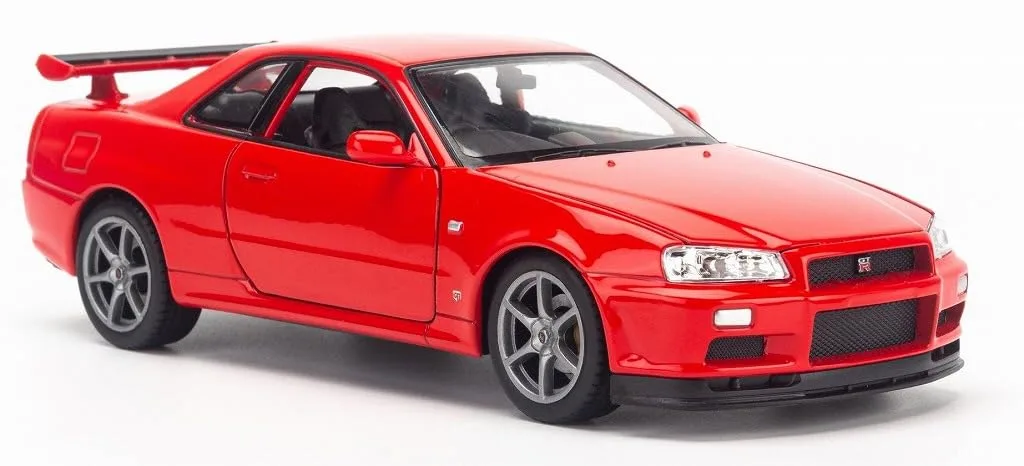 Kyosho Welly 1/24 Nissan Skyline GT-R R34 Red Diecast Model We24108R - Image 2
