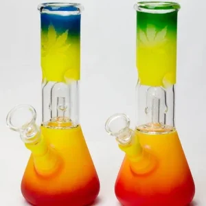 Leaf Design 8" Dome Percolator Beaker Bong