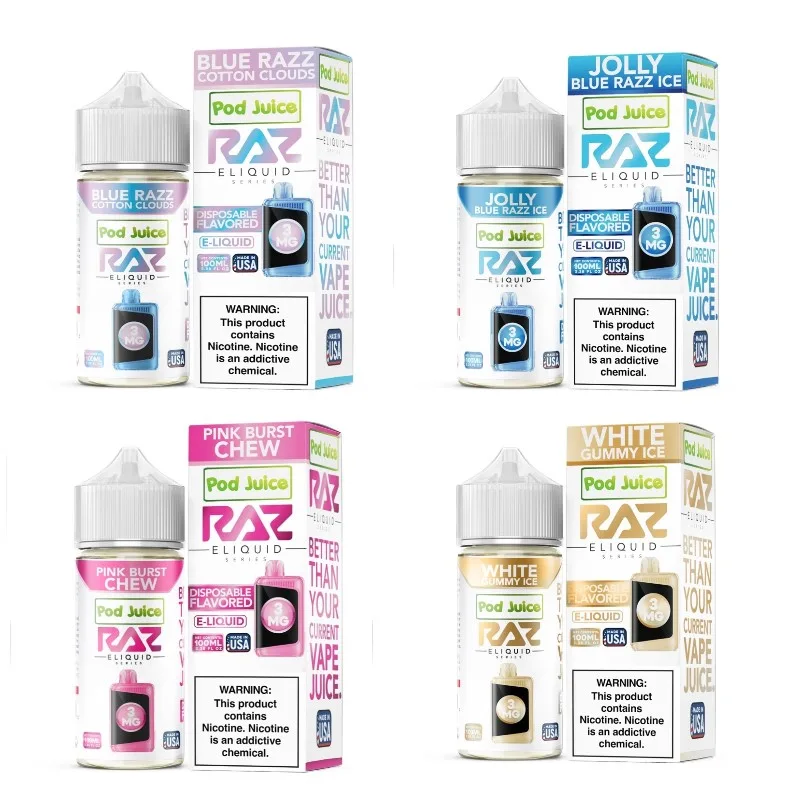 Pod Juice RAZ Disposable Collab E-juice 100ml (Freebase) - Eleaf Official Store