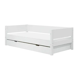 Single Bed 90x200 cm with Pull-out Bed 90x190 cm, WHITE, Daybed