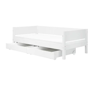 Single Bed with Storage, 90x200 cm, White