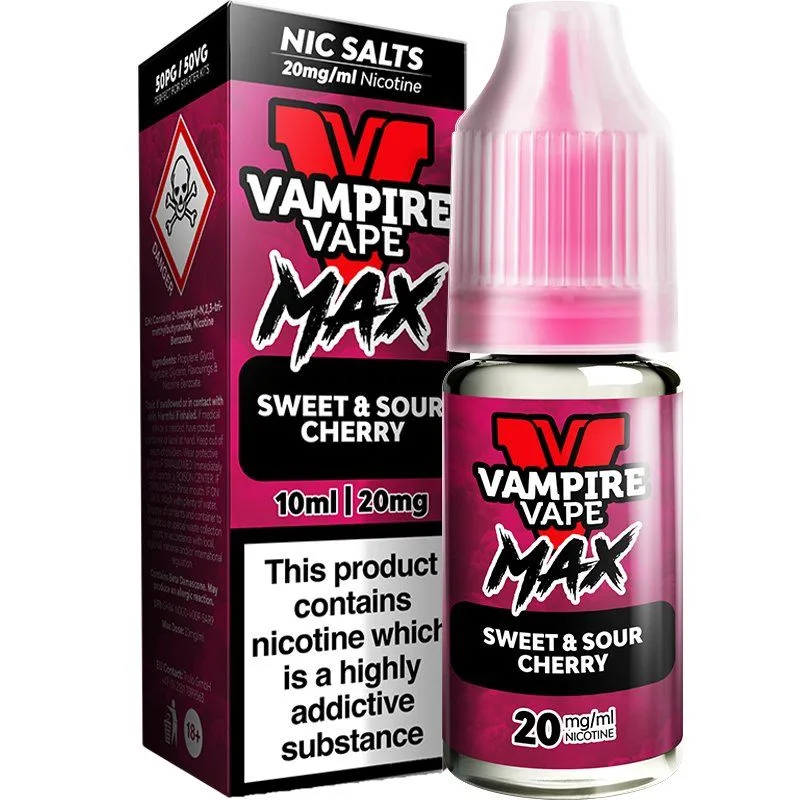 Sweet sour & cherry Vampire Vape Max e-liquid 10ml