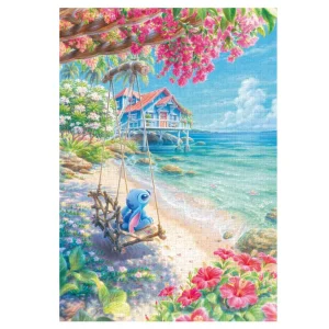 Tenyo Disney Loco Beach Stitch 1000-Piece Jigsaw Puzzle 51x73.5cm with Glue