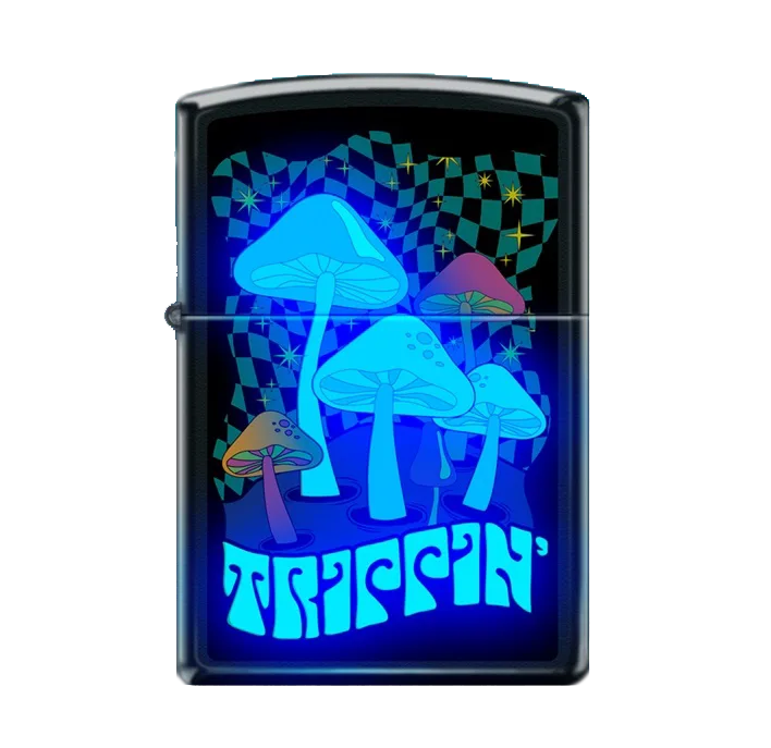 Zippo Lighter - Black Light Trippin' Mushrooms - Image 2